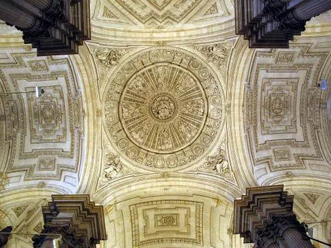 Main vaults of the cathedral of jaen Stock Photos