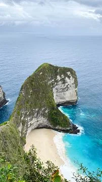 Main of view of kelingking beach Stock Photos