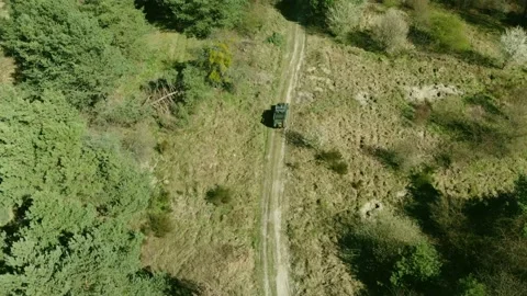 Main view on the land rover defender 110 form drone -part 2 動画素材 143031668
