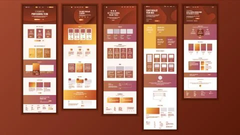 Main Web Page Design Vector. Website Business Reality. Landing Template 스톡 일러스트