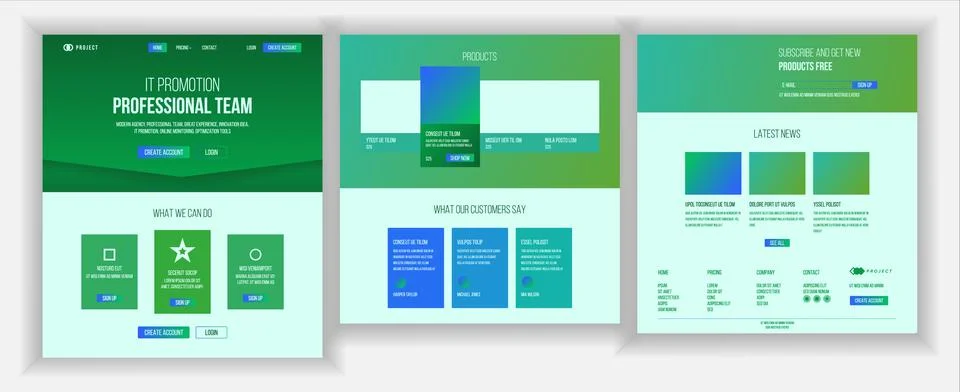 Main Web Page Design . Website Business Screen. Landing Template. Innovation Stockillustratie