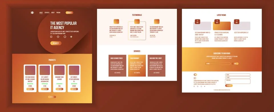 Main Web Page Design . Website Business Concept. Shopping Online Landing イラスト素材