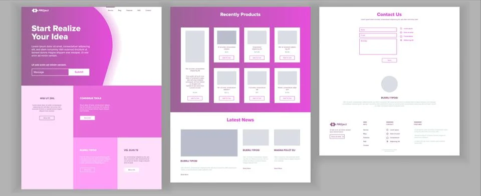 Main Web Page Design . Website Business Style. Landing Template. Abstract Stock Illustration