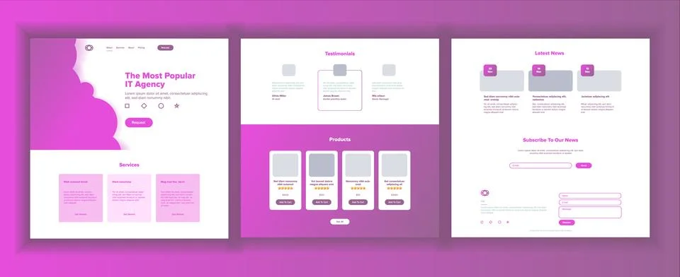 Main Web Page Design . Website Business Concept. Landing Template. Working Team Illustrazione stock