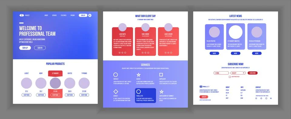 Main Web Page Design . Website Business Screen. Landing Template. Innovation 스톡 일러스트