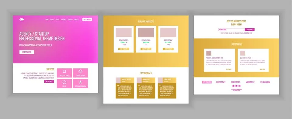 Main Web Page Design . Website Business Concept. Landing Template. Working Team Stock Illustration