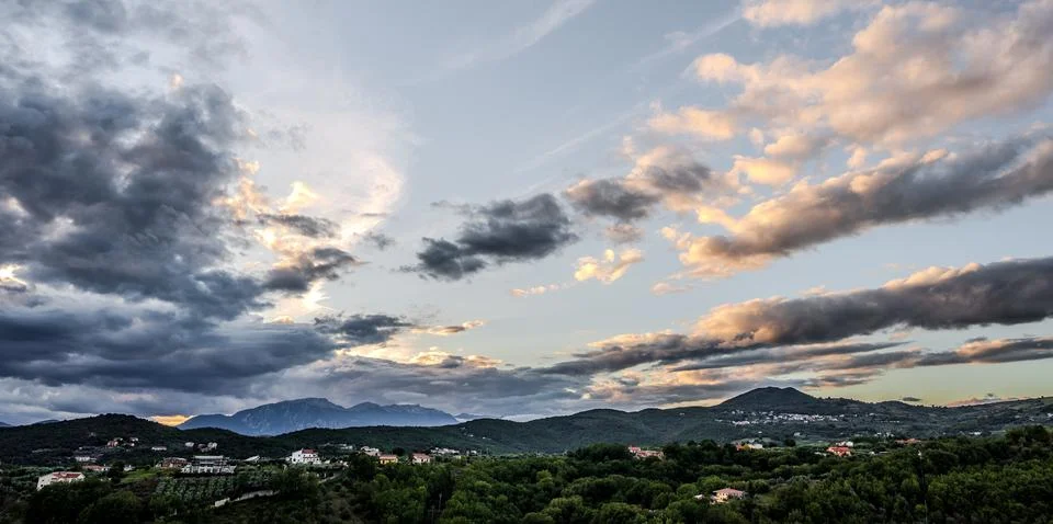 The Mainarde mountain range extends along the border between Molise and Lazio Stock Photos