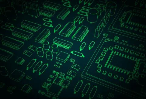 Mainboard closeup Stock Illustration
