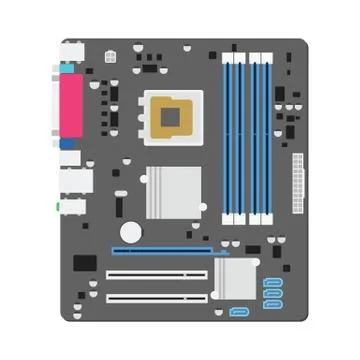 Mainboard computer concept by mainboad is ATX try. Stock Illustration