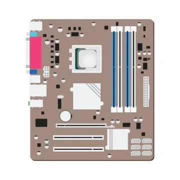 Mainboard computer concept by mainboad is ATX try. Stock Illustration