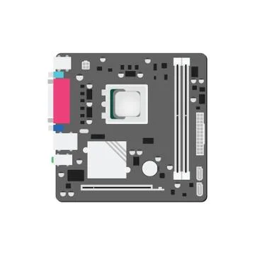 Mainboard computer concept by mainboad is micro ATX try. Stock Illustration