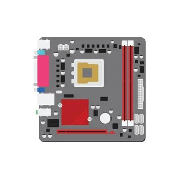 Mainboard computer concept by mainboad is micro ATX try. Stock Illustration
