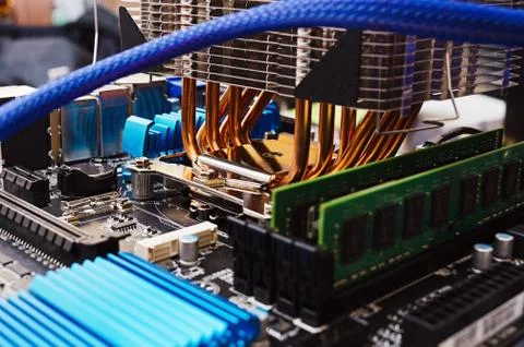 Mainboard cpu cooler Stock Photos