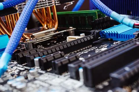 Mainboard extension slots Stock Photos