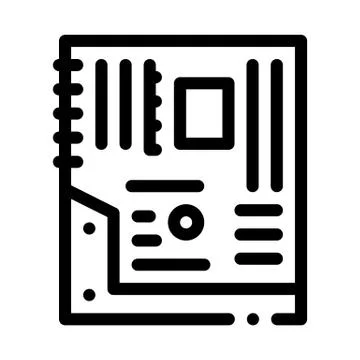 Mainboard motheboard computer part black icon vector illustration Stock Illustration