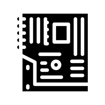 Mainboard motheboard computer part icon vector glyph illustration Stock Illustration