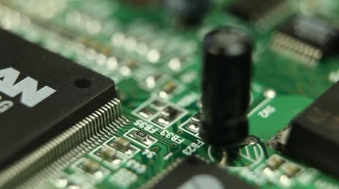 Mainboard View Electronic Scheme Circuit Electrical Connection Radio Board Tech Stock Footage 8765437