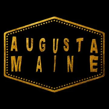 Maine Augusta Seal Map Design Stock Illustration