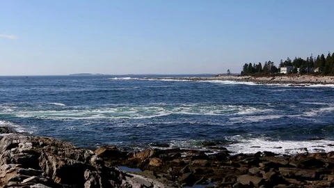 Maine Coastline Surf Video stock 70182547