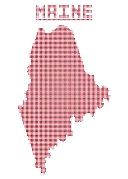 Maine Dot Map Illustrazione stock
