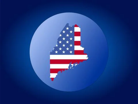 Maine flag globe Stock Illustration