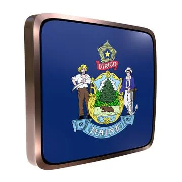 Maine flag icon Stock Illustration