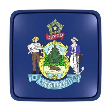 Maine flag icon Stock Illustration