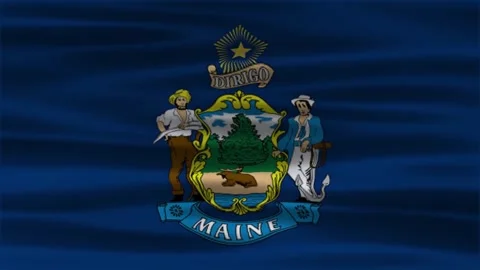 Maine flag waving flag. Stock Footage 312485259