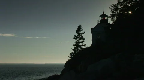 Maine Lighthouse at Dusk  Stock Footage 625070