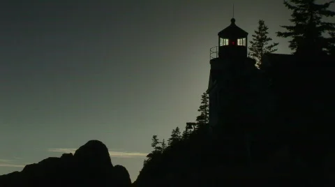 Maine Lighthouse at Dusk  Stock Footage 625233