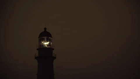 Maine Lighthouse at Night Stock Footage 134304179