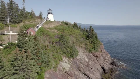 Maine Lighthouse in Summer Video stock 231493917