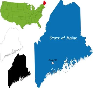 Maine map Stock Illustration