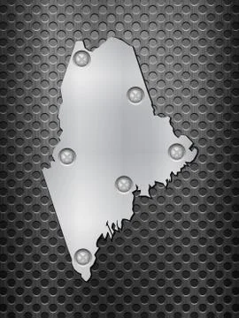Maine metal map Stock Illustration