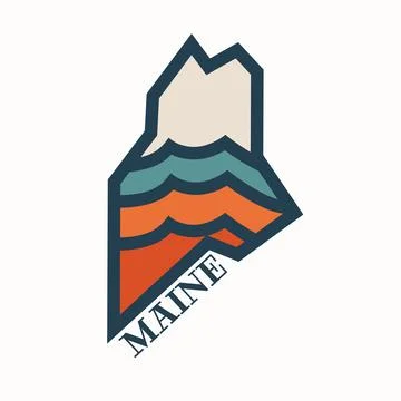 Maine Ocean Lines Stock Illustration