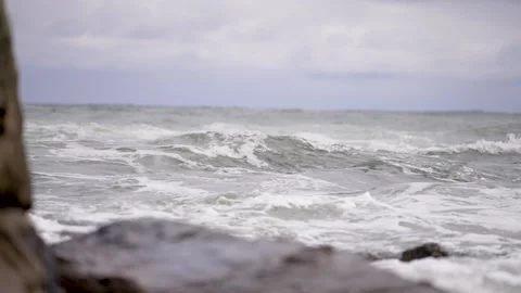 Maine Ocean Waves in Storm Super Slow Motion! 動画素材 155651766