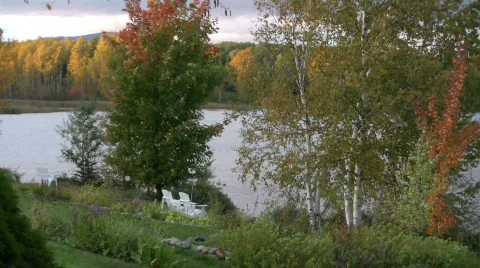 Maine pond in the fall Stock Footage 267781