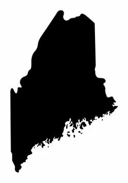 Maine silhouette map Stock Illustration