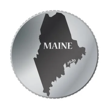 Maine State Coin Stock Illustration
