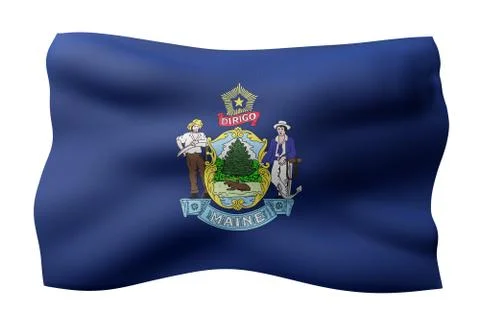 Maine State flag Stock Illustration