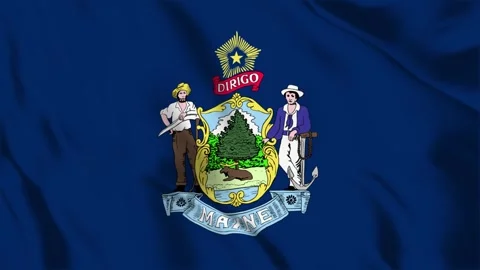 Maine State Flag Loop 4K Stock Footage 243874503