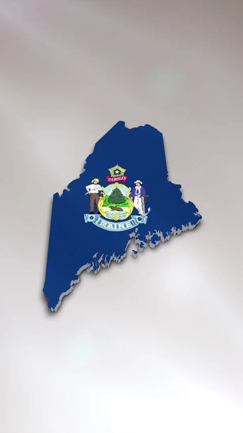 Maine State Flag on Map 스톡 동영상 278265917
