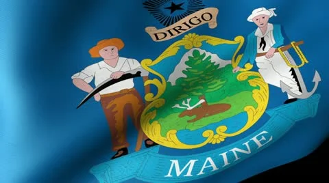 Maine State Flag Waving Stock Footage 11969598