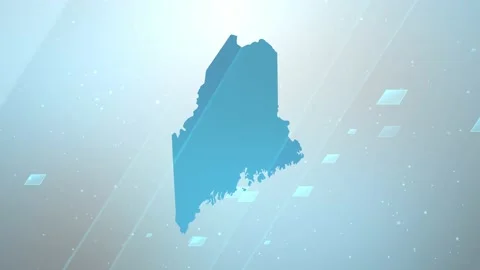 Maine State Map Background Stock Footage 197964111