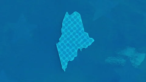 Maine State Map with Blue Dotted Texture Stock-Footage 347267161