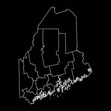 Maine state map with counties. Vector illustration. Stock Illustration
