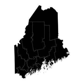 Maine state map with counties. Vector illustration. Stock Illustration