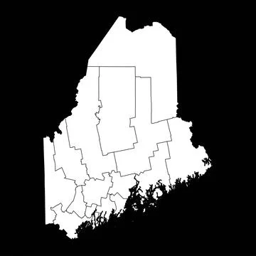 Maine state map with counties. Vector illustration. Stock Illustration