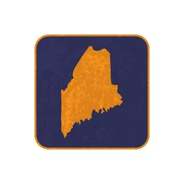 Maine state map square with grunge texture. Vector illustration. Stock Illustration
