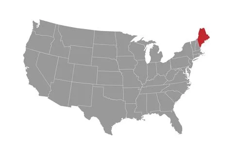 Maine state map. Vector illustration. Stock Illustration